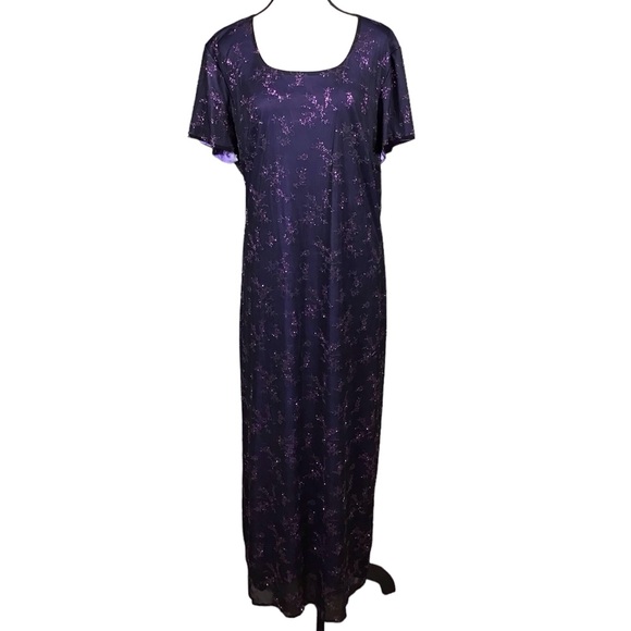 Connected Apparel Womens Maxi Dress Size 20W Sheer Floral Embroidered Whimsigoth - Picture 15 of 16